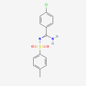 molecular formula C14H13ClN2O2S B2435173 4-chloro-N'-tosylbenzimidamide CAS No. 14067-83-5