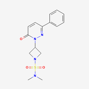 molecular formula C15H18N4O3S B2435179 N,N-Dimethyl-3-(6-oxo-3-phenylpyridazin-1-yl)azetidine-1-sulfonamide CAS No. 2380170-49-8