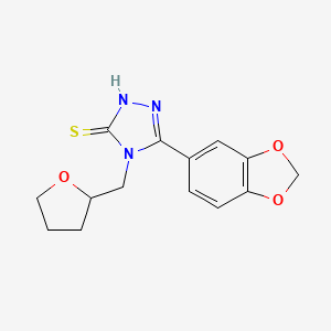 5-(1,3-benzodioxol-5-yl)-4-(tetrahydrofuran-2-ylmethyl)-4H-1,2,4-triazole-3-thiol