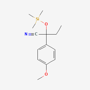 molecular formula C14H21NO2Si B2435186 2-(4-Methoxyphenyl)-2-trimethylsilyloxybutanenitrile CAS No. 1187817-89-5