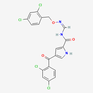 molecular formula C20H13Cl4N3O3 B2435187 4-(2,4-dichlorobenzoyl)-N-[(1Z)-{[(2,4-dichlorophenyl)methoxy]imino}methyl]-1H-pyrrole-2-carboxamide CAS No. 339023-67-5