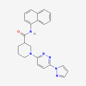 molecular formula C23H22N6O B2435188 1-(6-(1H-吡唑-1-基)嘧啶-3-基)-N-(萘-1-基)哌啶-3-甲酰胺 CAS No. 1286716-95-7