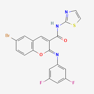 molecular formula C19H10BrF2N3O2S B2435190 (2Z)-6-bromo-2-[(3,5-difluorophenyl)imino]-N-(1,3-thiazol-2-yl)-2H-chromene-3-carboxamide CAS No. 1327175-60-9