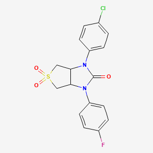 molecular formula C17H14ClFN2O3S B2435194 1-(4-chlorophenyl)-3-(4-fluorophenyl)tetrahydro-1H-thieno[3,4-d]imidazol-2(3H)-one 5,5-dioxide CAS No. 831209-51-9