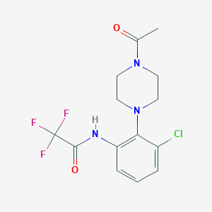 molecular formula C14H15ClF3N3O2 B243520 N-[2-(4-acetylpiperazin-1-yl)-3-chlorophenyl]-2,2,2-trifluoroacetamide 