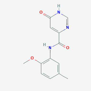 molecular formula C13H13N3O3 B2435200 6-羟基-N-(2-甲氧基-5-甲基苯基)嘧啶-4-甲酰胺 CAS No. 2034360-36-4