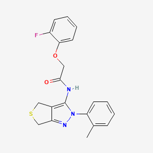 molecular formula C20H18FN3O2S B2435205 2-(2-fluorophenoxy)-N-[2-(2-methylphenyl)-4,6-dihydrothieno[3,4-c]pyrazol-3-yl]acetamide CAS No. 893944-32-6