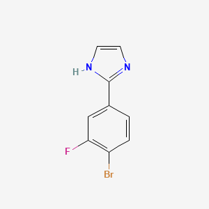 molecular formula C9H6BrFN2 B2435206 1H-Imidazole, 2-(4-bromo-3-fluorophenyl)- CAS No. 1370601-04-9