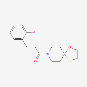 molecular formula C16H20FNO2S B2435213 3-(2-氟苯基)-1-(1-氧杂-4-硫杂-8-氮杂螺[4.5]癸-8-基)丙-1-酮 CAS No. 1797791-83-3
