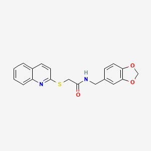 N-[(2H-1,3-benzodioxol-5-yl)methyl]-2-(quinolin-2-ylsulfanyl)acetamide