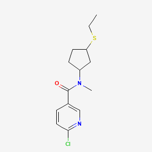 molecular formula C14H19ClN2OS B2435217 6-chloro-N-[3-(ethylsulfanyl)cyclopentyl]-N-methylpyridine-3-carboxamide CAS No. 1384594-62-0