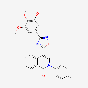 molecular formula C27H23N3O5 B2435222 2-(4-methylphenyl)-4-[3-(3,4,5-trimethoxyphenyl)-1,2,4-oxadiazol-5-yl]isoquinolin-1(2H)-one CAS No. 1326879-59-7