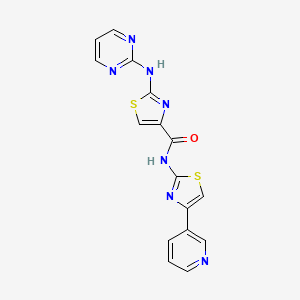 molecular formula C16H11N7OS2 B2435224 N-(4-(pyridin-3-yl)thiazol-2-yl)-2-(pyrimidin-2-ylamino)thiazole-4-carboxamide CAS No. 1251580-13-8