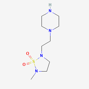 molecular formula C9H20N4O2S B2435227 2-Methyl-5-[2-(piperazin-1-yl)ethyl]-1$l^{6},2,5-thiadiazolidine-1,1-dione CAS No. 1369028-84-1