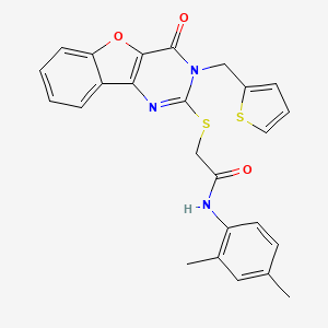 N-(2,4-dimethylphenyl)-2-{[4-oxo-3-(thiophen-2-ylmethyl)-3,4-dihydro[1]benzofuro[3,2-d]pyrimidin-2-yl]sulfanyl}acetamide