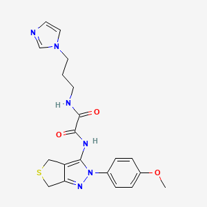 molecular formula C20H22N6O3S B2435238 N'-[3-(1H-咪唑-1-基)丙基]-N-[2-(4-甲氧基苯基)-2H,4H,6H-噻吩并[3,4-c]吡唑-3-基]乙二酰胺 CAS No. 941931-32-4