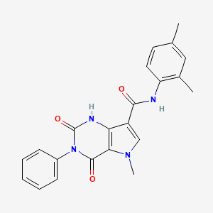 molecular formula C22H20N4O3 B2435246 N-(2,4-dimethylphenyl)-5-methyl-2,4-dioxo-3-phenyl-2,3,4,5-tetrahydro-1H-pyrrolo[3,2-d]pyrimidine-7-carboxamide CAS No. 923185-56-2