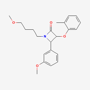 molecular formula C22H27NO4 B2435270 1-(4-Methoxybutyl)-4-(3-methoxyphenyl)-3-(2-methylphenoxy)azetidin-2-one CAS No. 1241146-85-9