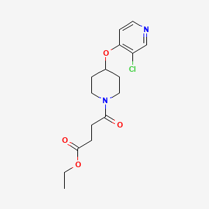 molecular formula C16H21ClN2O4 B2435272 Ethyl 4-(4-((3-chloropyridin-4-yl)oxy)piperidin-1-yl)-4-oxobutanoate CAS No. 2034302-25-3