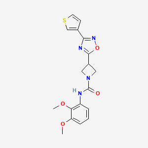 molecular formula C18H18N4O4S B2435282 N-(2,3-dimethoxyphenyl)-3-(3-(thiophen-3-yl)-1,2,4-oxadiazol-5-yl)azetidine-1-carboxamide CAS No. 1396802-53-1