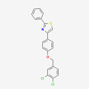 molecular formula C22H15Cl2NOS B2435298 3,4-Dichlorobenzyl 4-(2-phenyl-1,3-thiazol-4-yl)phenyl ether CAS No. 301193-73-7