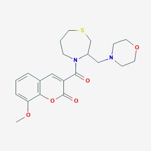 molecular formula C21H26N2O5S B2435300 8-methoxy-3-(3-(morpholinomethyl)-1,4-thiazepane-4-carbonyl)-2H-chromen-2-one CAS No. 1421491-93-1