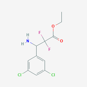 molecular formula C11H11Cl2F2NO2 B2435303 Ethyl 3-amino-3-(3,5-dichlorophenyl)-2,2-difluoropropanoate CAS No. 2248281-41-4