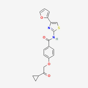 molecular formula C19H16N2O4S B2435309 4-(2-cyclopropyl-2-oxoethoxy)-N-(4-(furan-2-yl)thiazol-2-yl)benzamide CAS No. 1226443-12-4
