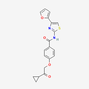 molecular formula C19H16N2O4S B2435309 4-(2-cyclopropyl-2-oxoéthoxy)-N-[4-(furan-2-yl)-1,3-thiazol-2-yl]benzamide CAS No. 1226443-12-4