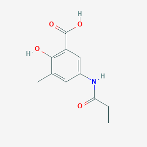 2-Hydroxy-3-methyl-5-(propanoylamino)benzoic acid