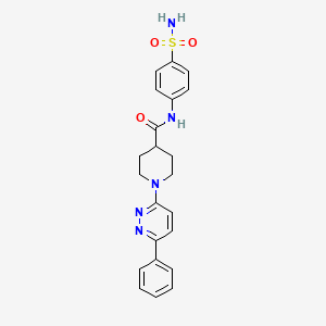 molecular formula C22H23N5O3S B2435314 1-(6-苯基哒嗪-3-基)-N-(4-磺酰苯基)哌啶-4-甲酰胺 CAS No. 1105230-20-3