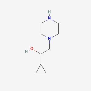 molecular formula C9H18N2O B2435325 1-Cyclopropyl-2-(piperazin-1-yl)ethan-1-ol CAS No. 634576-52-6