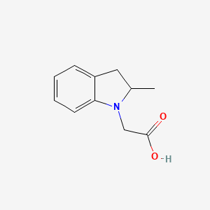 molecular formula C11H13NO2 B2435336 (2-methyl-2,3-dihydro-1H-indol-1-yl)acetic acid CAS No. 938361-05-8