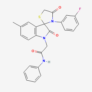 molecular formula C25H20FN3O3S B2435344 2-(3'-(3-氟苯基)-5-甲基-2,4'-二氧代螺[吲哚啉-3,2'-噻唑烷]-1-基)-N-苯基乙酰胺 CAS No. 899743-41-0