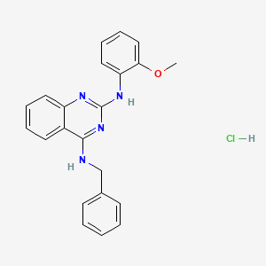 molecular formula C22H21ClN4O B2435345 盐酸N4-苄基-N2-(2-甲氧基苯基)喹唑啉-2,4-二胺 CAS No. 1052417-63-6