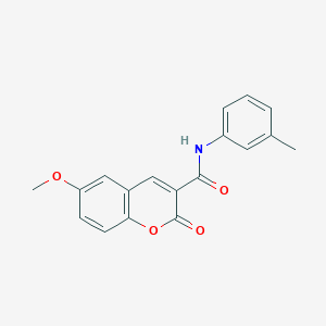 molecular formula C18H15NO4 B2435346 6-甲氧基-2-氧代-N-(间甲苯基)-2H-色烯-3-甲酰胺 CAS No. 325472-06-8