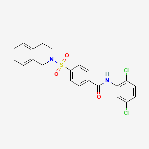 molecular formula C22H18Cl2N2O3S B2435347 N-(2,5-二氯苯基)-4-(3,4-二氢-1H-异喹啉-2-磺酰基)苯甲酰胺 CAS No. 476326-23-5