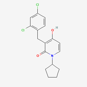 molecular formula C17H17Cl2NO2 B2435351 1-cyclopentyl-3-(2,4-dichlorobenzyl)-4-hydroxy-2(1H)-pyridinone CAS No. 478257-70-4