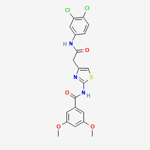 molecular formula C20H17Cl2N3O4S B2435364 N-(4-(2-((3,4-dichlorophenyl)amino)-2-oxoethyl)thiazol-2-yl)-3,5-dimethoxybenzamide CAS No. 921559-05-9