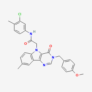 N-(3-chloro-4-methylphenyl)-2-(3-(4-methoxybenzyl)-8-methyl-4-oxo-3H-pyrimido[5,4-b]indol-5(4H)-yl)acetamide