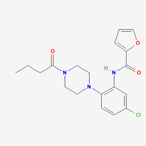 molecular formula C19H22ClN3O3 B243537 N-[2-(4-butyryl-1-piperazinyl)-5-chlorophenyl]-2-furamide 