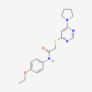 molecular formula C18H22N4O2S B2435378 N-(4-ethoxyphenyl)-2-((6-(pyrrolidin-1-yl)pyrimidin-4-yl)thio)acetamide CAS No. 1171597-59-3