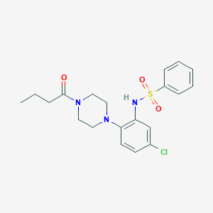 molecular formula C20H24ClN3O3S B243538 N-[2-(4-butanoylpiperazin-1-yl)-5-chlorophenyl]benzenesulfonamide 