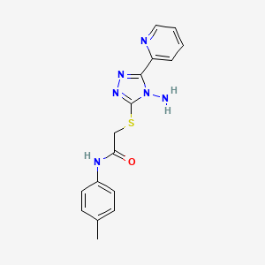 molecular formula C16H16N6OS B2435381 2-{[4-amino-5-(pyridin-2-yl)-4H-1,2,4-triazol-3-yl]sulfanyl}-N-(4-methylphenyl)acetamide CAS No. 880804-21-7