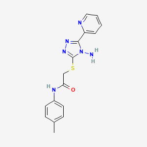 molecular formula C16H16N6OS B2435381 N-(4-Methylphenyl)-2-({[4-Amino-5-(pyridin-2-yl)-4H-1,2,4-triazol-3-yl]sulfanyl}acetyl)acetamid CAS No. 880804-21-7