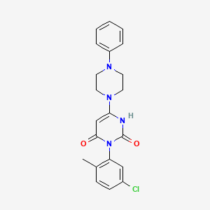 molecular formula C21H21ClN4O2 B2435386 3-(5-chloro-2-methylphenyl)-6-(4-phenylpiperazin-1-yl)pyrimidine-2,4(1H,3H)-dione CAS No. 847399-02-4