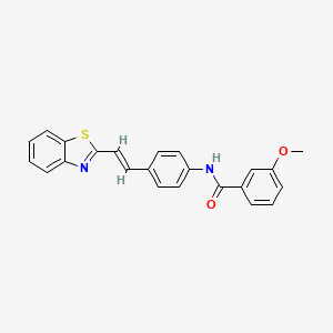 molecular formula C23H18N2O2S B2435397 N-{4-[(E)-2-(1,3-benzothiazol-2-yl)ethenyl]phenyl}-3-methoxybenzamide CAS No. 478049-96-6