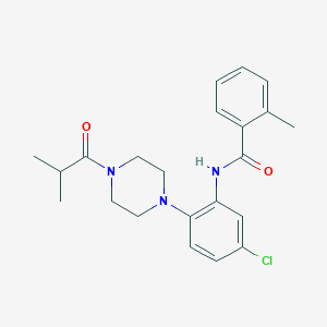 molecular formula C22H26ClN3O2 B243540 N-[5-chloro-2-(4-isobutyryl-1-piperazinyl)phenyl]-2-methylbenzamide 