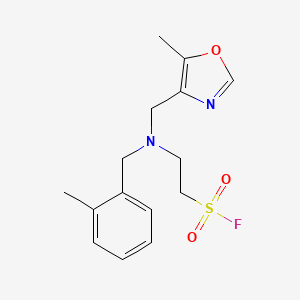 molecular formula C15H19FN2O3S B2435403 2-[(5-Methyl-1,3-oxazol-4-yl)methyl-[(2-methylphenyl)methyl]amino]ethanesulfonyl fluoride CAS No. 2418667-78-2