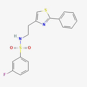 molecular formula C17H15FN2O2S2 B2435405 3-氟-N-(2-(2-苯基噻唑-4-基)乙基)苯磺酰胺 CAS No. 863511-83-5